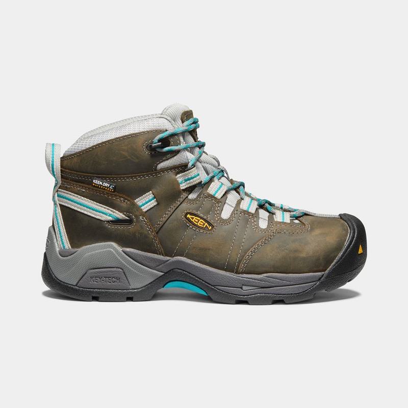 Botas De Trabajo Keen Detroit Xt Mid Waterproof Steel Toe Para Mujer Verde Oscuro Oliva - Botas Keen